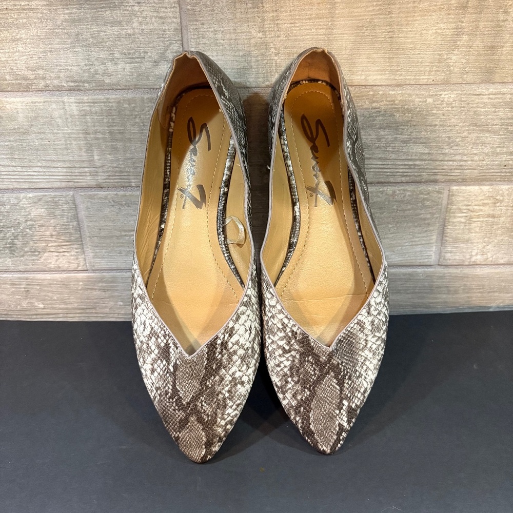 SEVEN7 Nelly Faux Snake Skin‎ Flats Pointed Toe Size 10